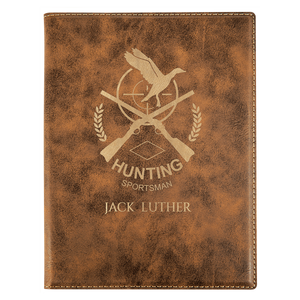 Rustic/Gold 7" x 9" Laserable Leatherette Small Portfolio with Notepad