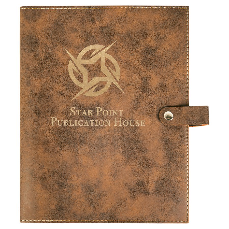 6 1/2" x 8 3/4" Rustic/ Leatherette Book/Bible Cover with Snap Closure