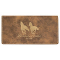 6 3/4" x 3 1/2" Rustic/ Laserable Leatherette Checkbook Cover