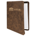 9 1/2" x 12" Rustic/ w/ Zipper Laserable Leatherette Portfolio with Notepad