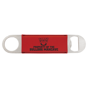 Red 1 1/2" x 7" Laserable Leatherette Bottle Opener