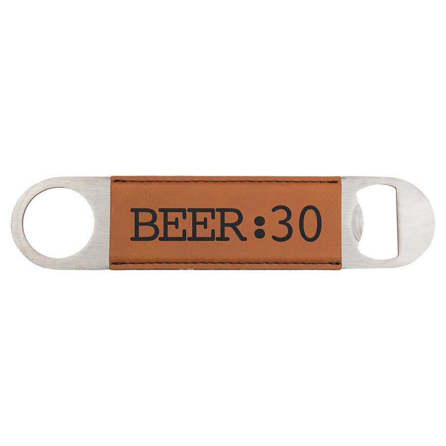 Rawhide 1 1/2" x 7" Laserable Leatherette Bottle Opener