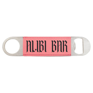 Pink 1 1/2" x 7" Laserable Leatherette Bottle Opener