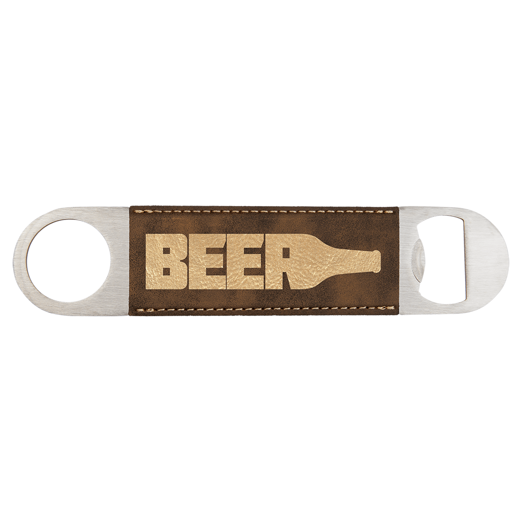1 1/2" x 7" Rustic/ Laserable Leatherette Bottle Opener