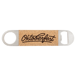 Cork 1 1/2" x 7" Laserable Leatherette Bottle Opener
