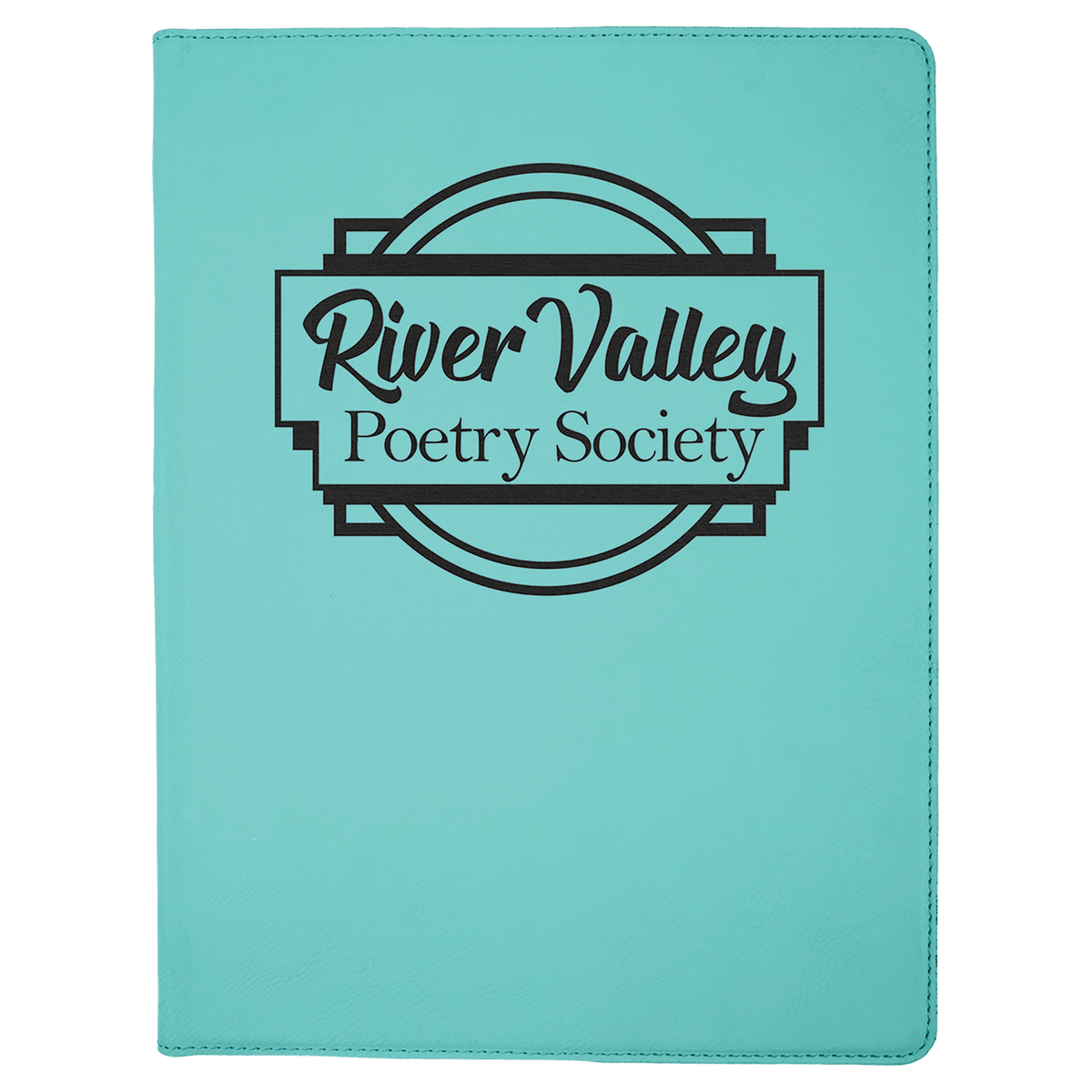 Teal 9 1/2" x 12" Laserable Leatherette Portfolio with Notepad