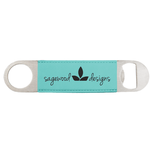 Teal 1 1/2" x 7" Laserable Leatherette Bottle Opener