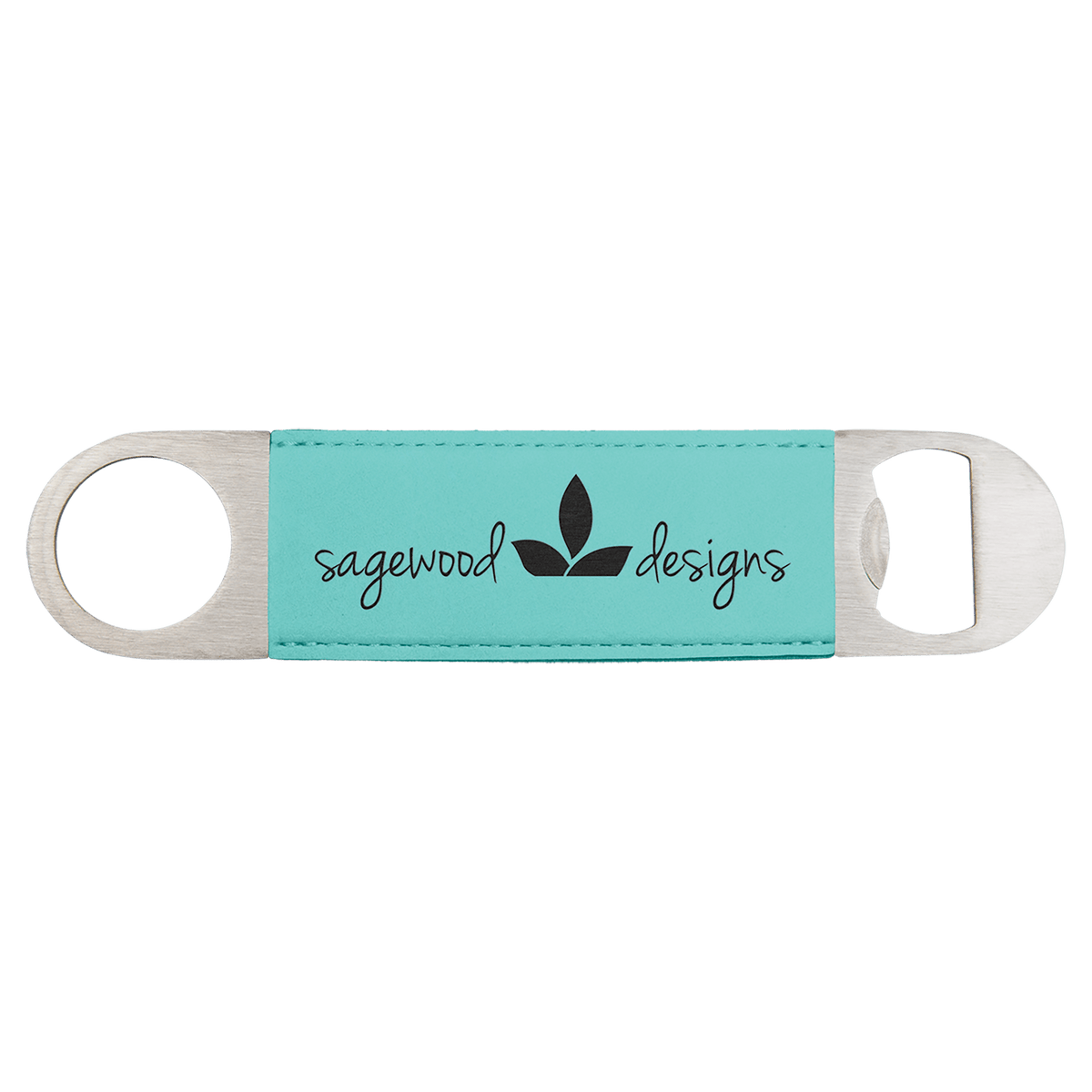 Teal 1 1/2" x 7" Laserable Leatherette Bottle Opener