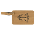 4 1/4" x 2 3/4" Bamboo Laserable Leatherette Luggage Tag