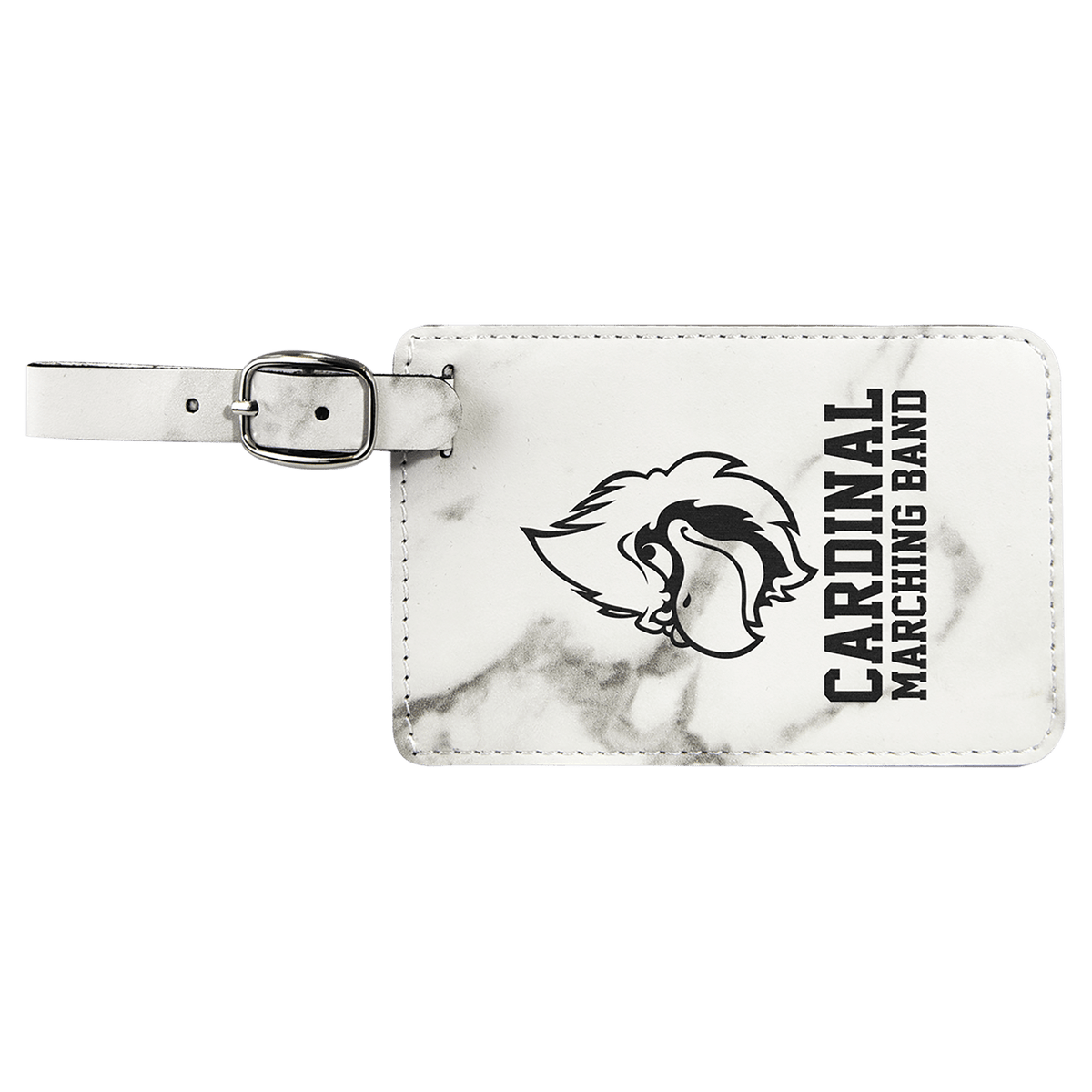 4 1/4" x 2 3/4" Marble Laserable Leatherette Luggage Tag