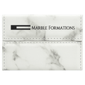 3 3/4" x 2 3/4" Marble Laserable Leatherette Hard Business Card Holder