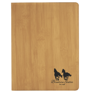 Bamboo 9 1/2" x 12" Laserable Leatherette Portfolio with Notepad
