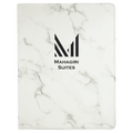 9 1/2" x 12" Marble Laserable Leatherette Portfolio with Notepad
