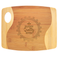 11" x 9" x 5/16" Bamboo Two Tone Cutting Board with Handle