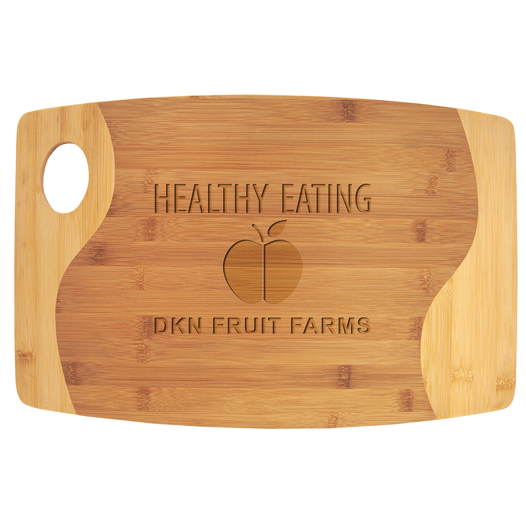 17 3/4" x 11 3/4" Bamboo Two Tone Cutting Board with Handle