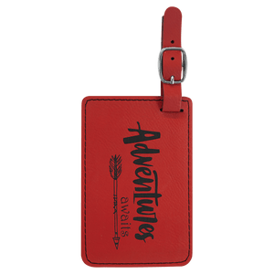 Red 4 1/4" x 2 3/4" Laserable Leatherette Luggage Tag