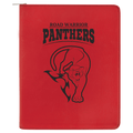 9 1/2" x 12" Red Laserable Leatherette Portfolio with Zipper and Notepad