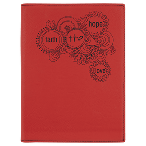 Red 7" x 9" Laserable Leatherette Small Portfolio with Notepad