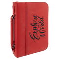 7 1/2" x 10 3/4" Red Leatherette Book/Bible Cover with Handle and Zipper