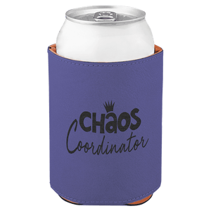 Purple 3 3/4" Laserable Leatherette Beverage Holder