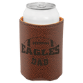 3 3/4" Football Laserable Leatherette Beverage Holder