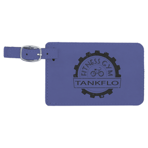 Purple 4 1/4" x 2 3/4" Laserable Leatherette Luggage Tag