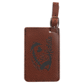 4 1/4" x 2 3/4" Football Laserable Leatherette Luggage Tag