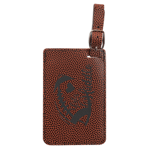 Football 4 1/4" x 2 3/4" Laserable Leatherette Luggage Tag