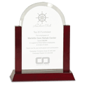 9" Gateway Jade Dome Glass Award with Rosewood Finish Base