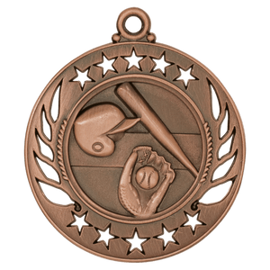 Antique Bronze 2 1/4" Baseball/Softball Galaxy Medal