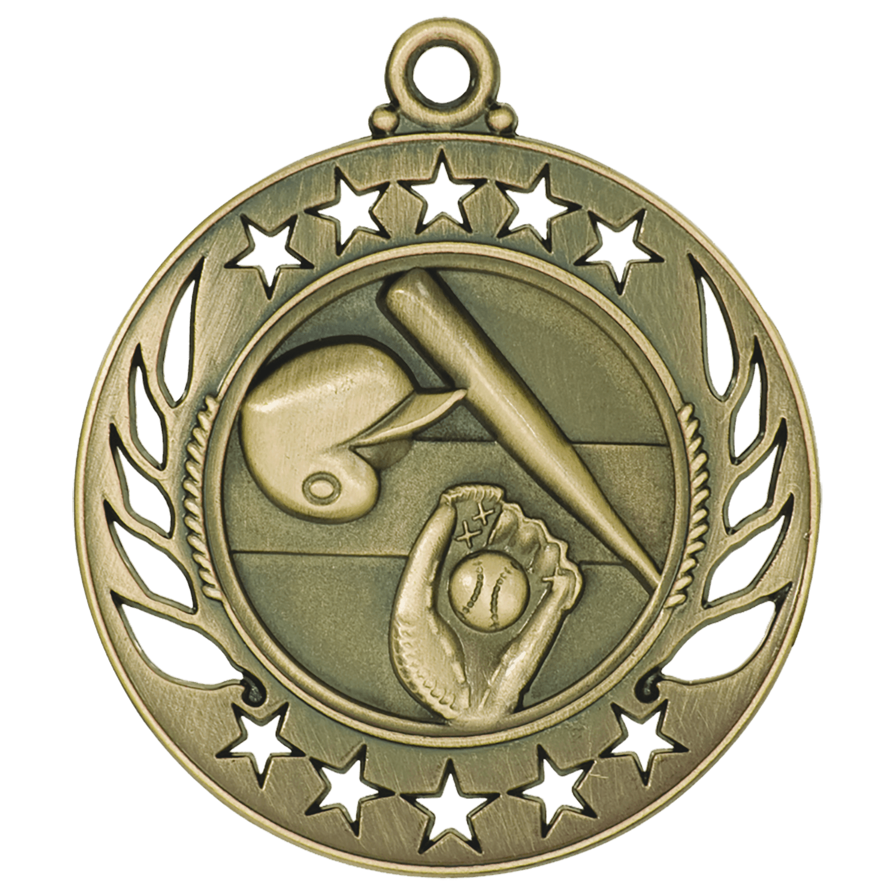 Antique Gold 2 1/4" Baseball/Softball Galaxy Medal