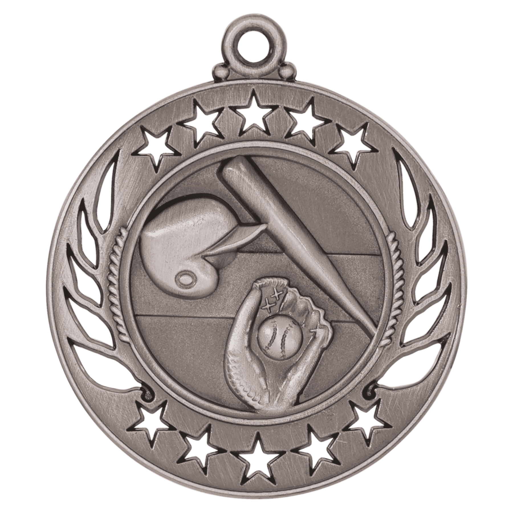 Antique Silver 2 1/4" Baseball/Softball Galaxy Medal
