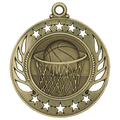 Antique Gold 2 1/4" Basketball Galaxy Medal