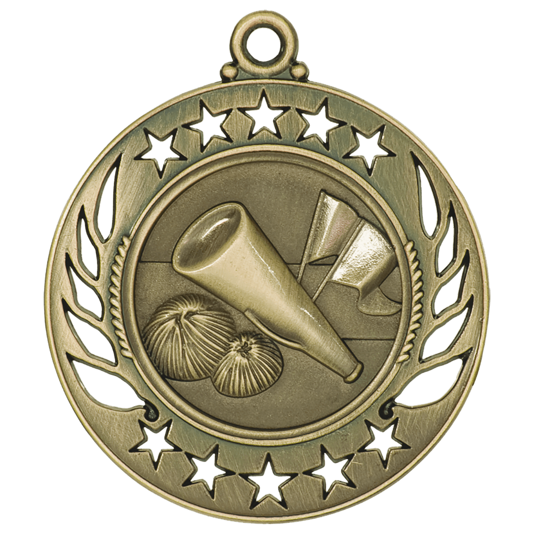 Antique Gold 2 1/4" Cheer Galaxy Medal