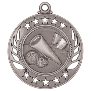 Antique Silver 2 1/4" Cheer Galaxy Medal