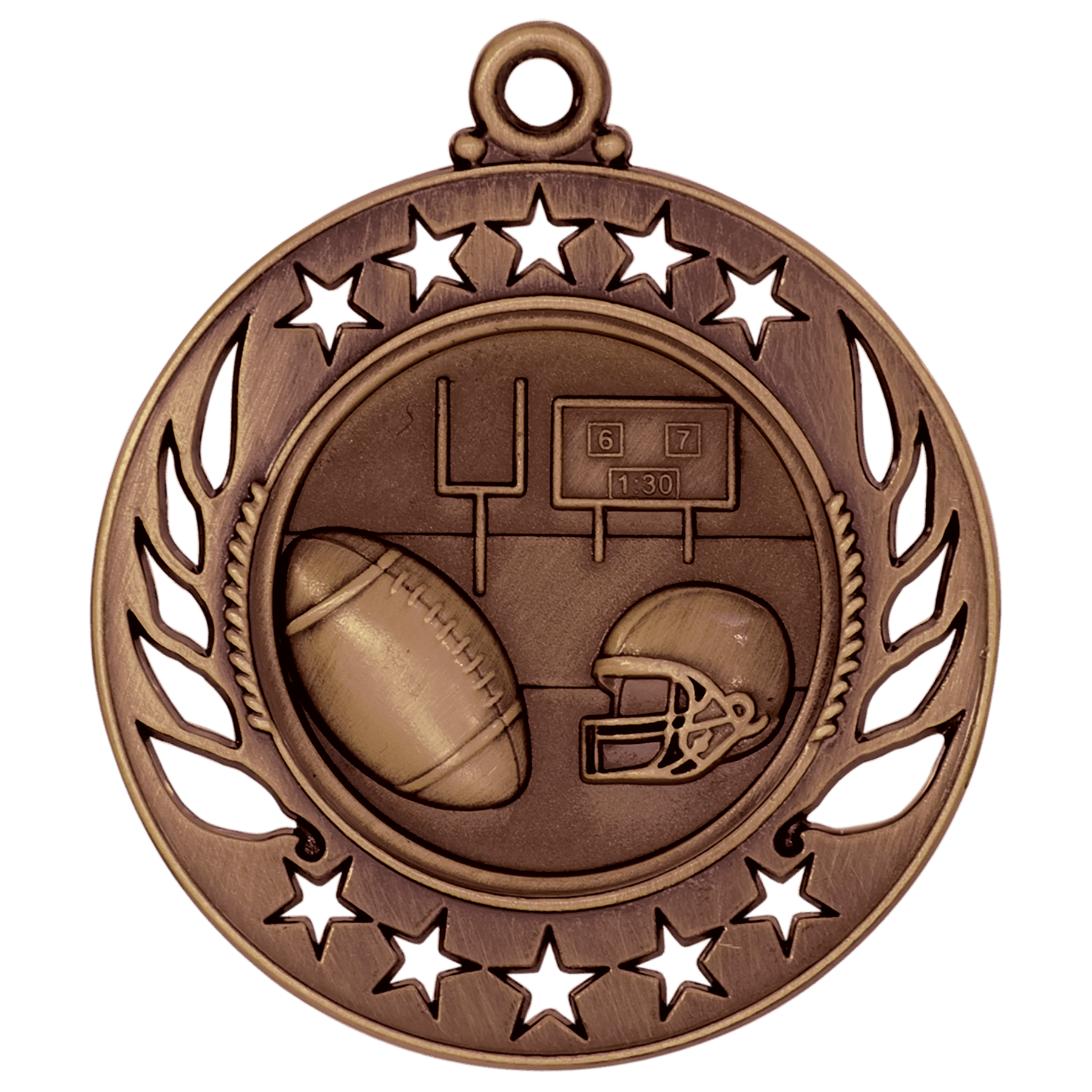 Antique Bronze 2 1/4" Football Galaxy Medal