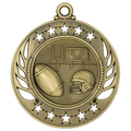 Antique Gold 2 1/4" Football Galaxy Medal