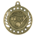 Antique Gold 2 1/4" Golf Galaxy Medal