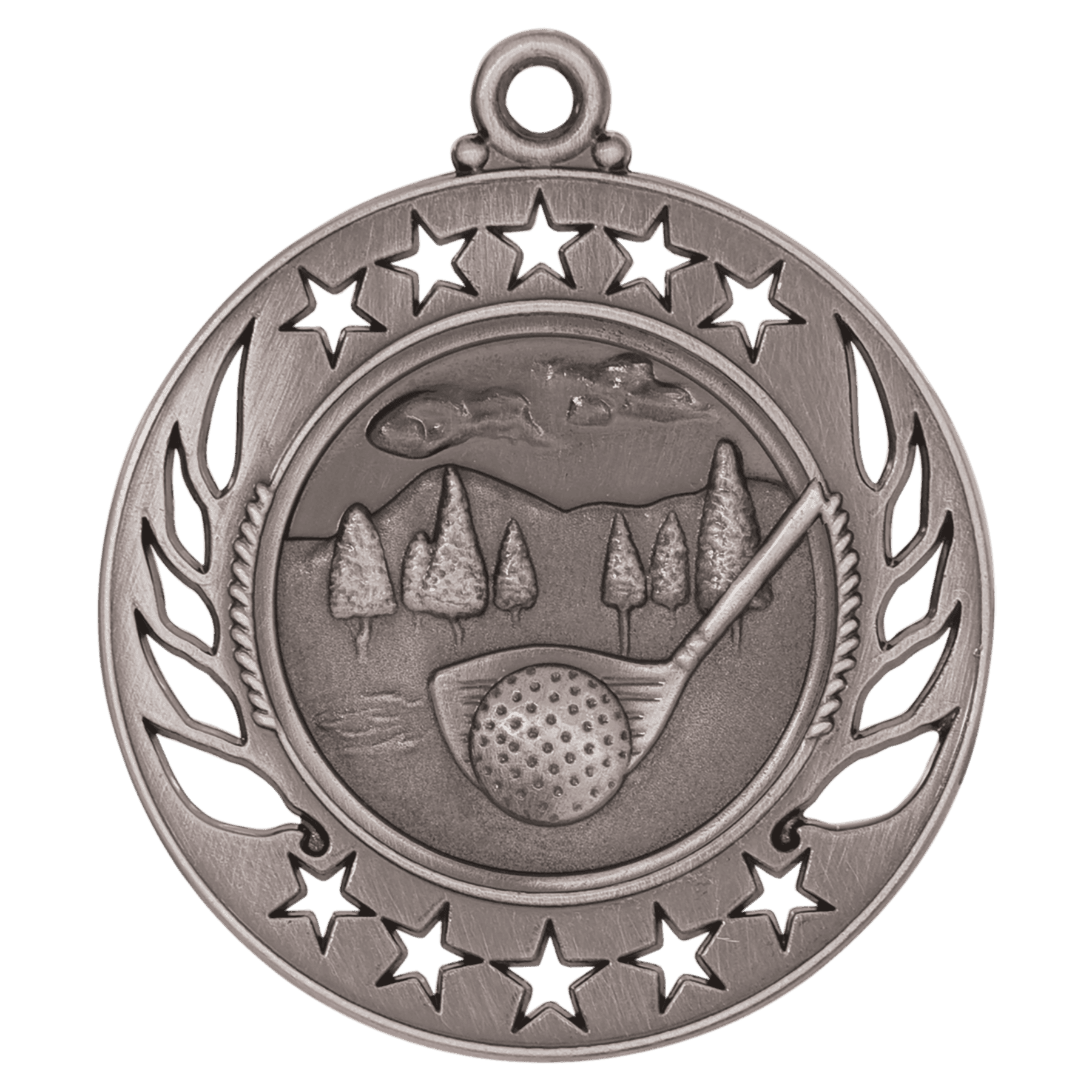 Antique Silver 2 1/4" Golf Galaxy Medal
