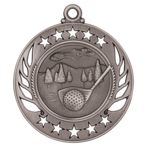 Antique Silver 2 1/4" Golf Galaxy Medal