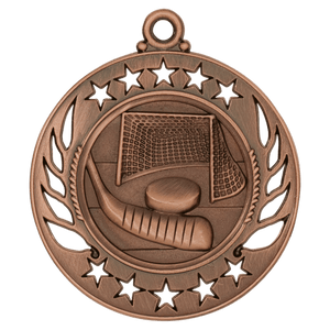 Antique Bronze 2 1/4" Hockey Galaxy Medal