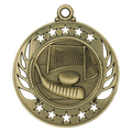 Antique Gold 2 1/4" Hockey Galaxy Medal