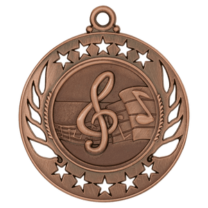 Antique Bronze 2 1/4" Music Galaxy Medal