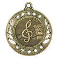 Antique Gold 2 1/4" Music Galaxy Medal