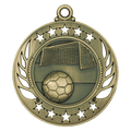Antique Gold 2 1/4" Soccer Galaxy Medal