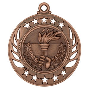Antique Bronze 2 1/4" Torch Galaxy Medal