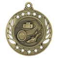 Antique Gold 2 1/4" Track Galaxy Medal
