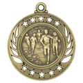 Antique Gold 2 1/4" Cross Country Galaxy Medal