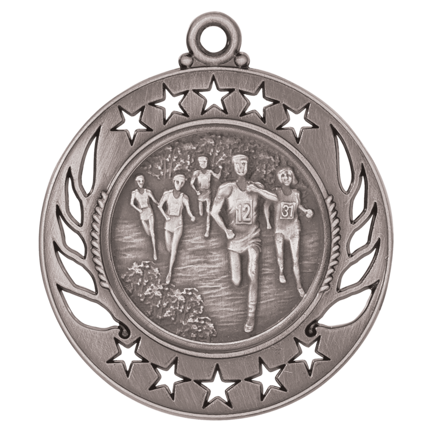 Antique Silver 2 1/4" Cross Country Galaxy Medal