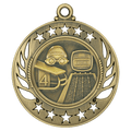 Antique Gold 2 1/4" Swimming Galaxy Medal